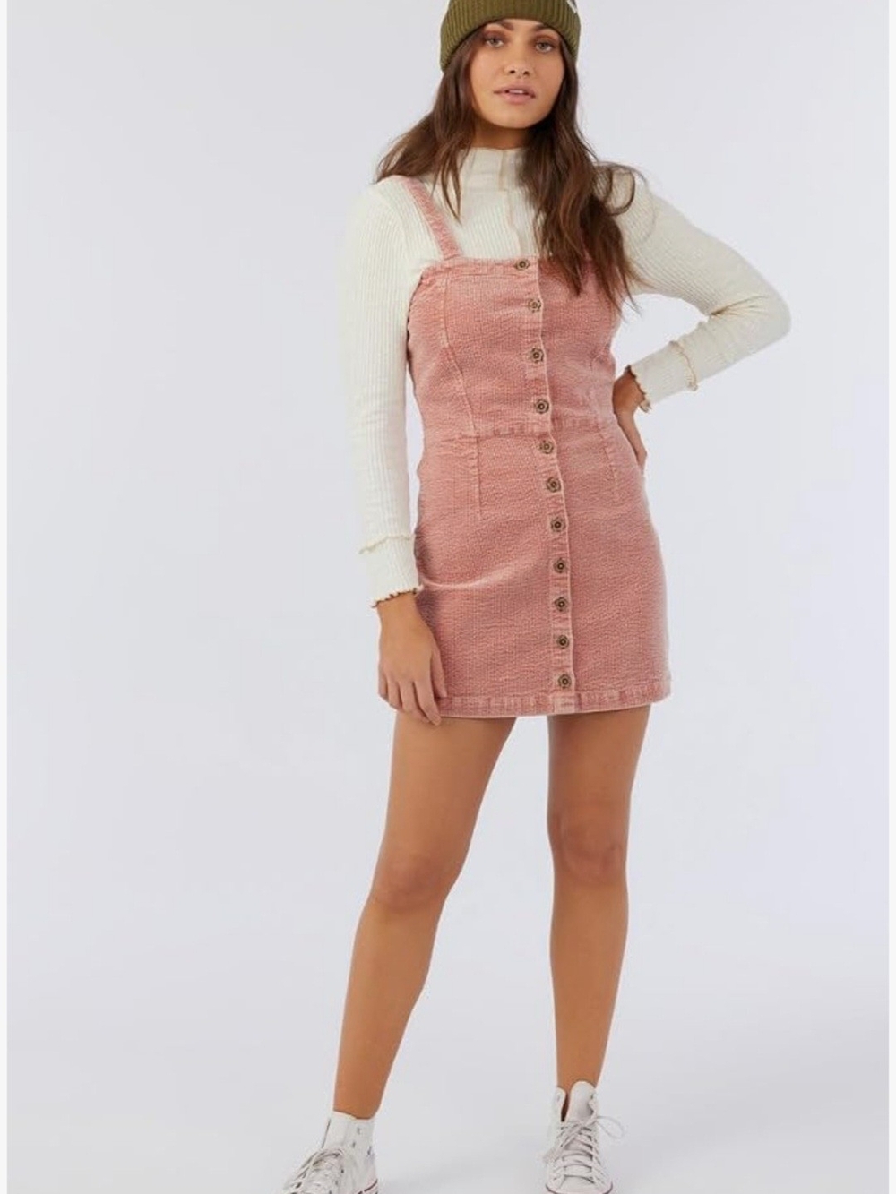 O'Neill Brooklin Corduroy Button-down Mini Dress Sun Rust Color Sleeveless Small